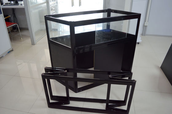 Hot sales folding aluminium alloy tempered glass jewelry display stand,Jewelry Display Showcases
