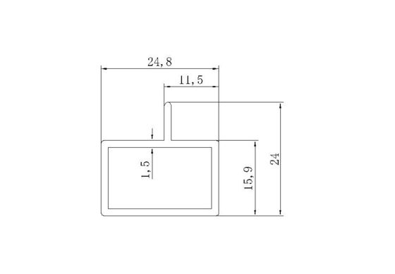 16*25mm Small size extrued aluminum profiles for comercial design,display and racks