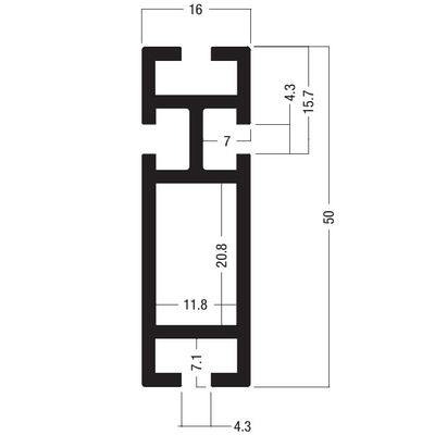 Z460 50x16MM Beam Extrusion,Aluminum 2 way system,Aluminum equipmen suit for tension lock