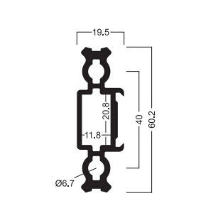 M1230 Octanorm Similar Drawing  Connector Bar for Maxia System Aluminum Profile, Aluminum Exhibition Booth Profiles