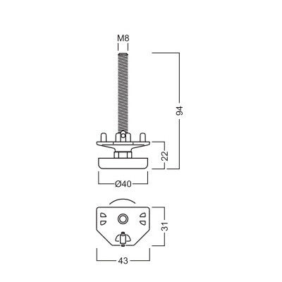 S240 Adjustable foot of eight way extrusion,Components of Octanorm Similar Drawing,  R8  exhibition system