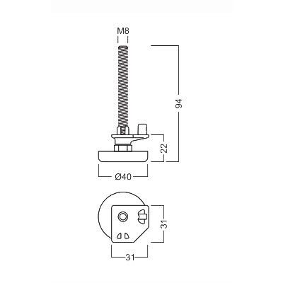 S340 Adjustable foot of eight way extrusion,Components of Octanorm Similar Drawing,  R8  exhibition system