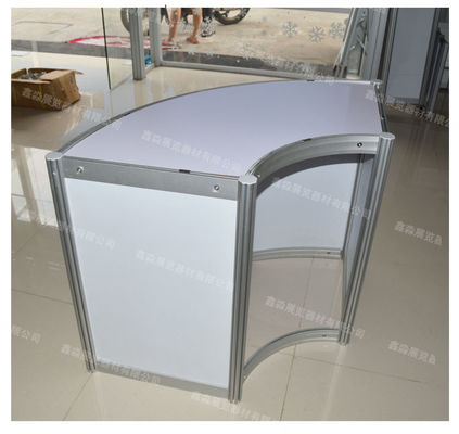 Quarter-Circle Counter, Octagonal Prism Cabinet,Alunium Circle counter for exhibition tradeshow fair