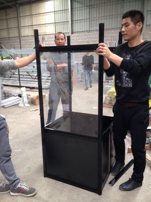 1000mm(W) Glass Display Cabinet with storage, Aluminum Double Door Glass Display Cabinet with storage Top showcase