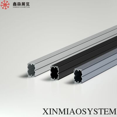 Xinmiao New 8-Slot SEG Fabric Square Aluminum Pillar 80mm Compatible With Octanorm & Maxima System Easy Quick Assembly Trade Show Exhibition Booth Modular Aluminum Profile