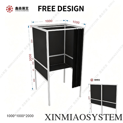 Custom Size Free Design Aluminum Profile Voting Booth Easy Assemble Collapsible Election Polling Booth With Inner Table