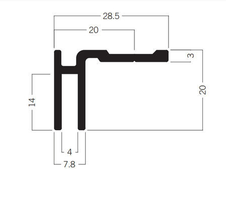 M1322 Adaption Profile of 40-80-100MM Maxima system,Tension fabric extrusion