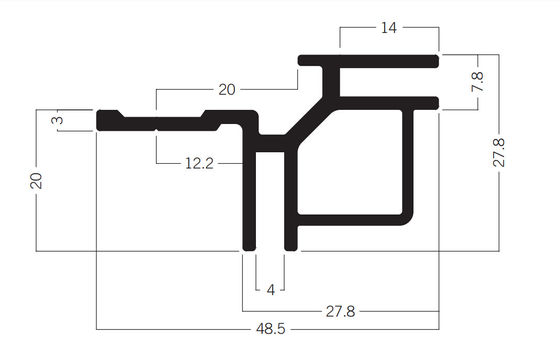 M1322 Out Conner Adaption Profile of 40-80-100MM Maxima system,Tension fabric aluminum extrusion