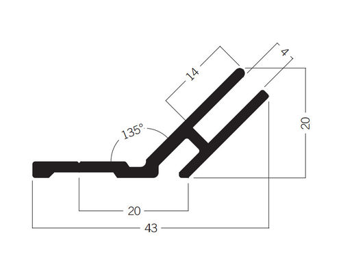 M1322 Adaption Profile of 40-80-100MM Maxima system,Tension fabric extrusion