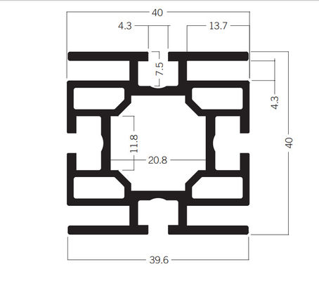 M1322 Adaption Profile of 40-80-100MM Maxima system,Tension fabric extrusion