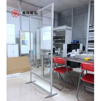 Freestanding Balck/Silver Color Room Divider Screen Sneeze Protection  Front Desk Clear Partitions Screens