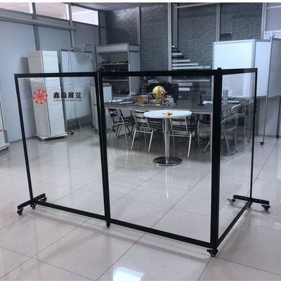 Aluminum Frame Acrylic Partition Screen Mobile Restaurant Clear Polycarbonate Room Divider