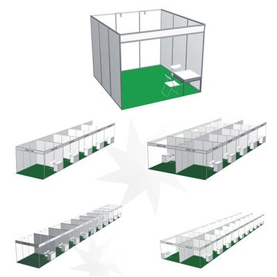 3X3 Shell Scheme Stand(built by upright extrusion,beam extrusion,panels, tension lock)