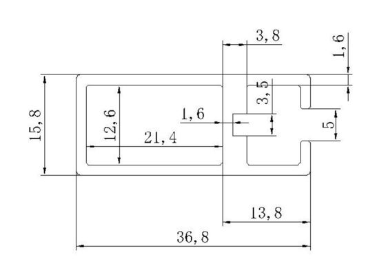 16*37mm 2016 new coming, alu profiles for display racks,all kinds of profiles forexhibits