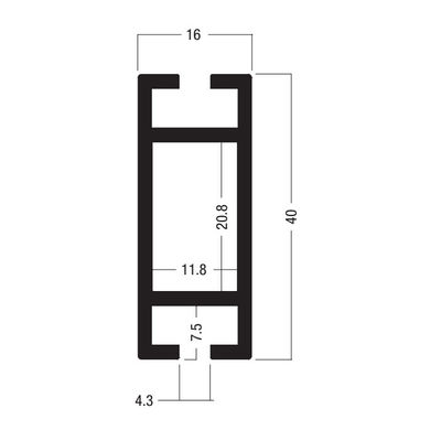 Z4400 40x16MM Beam Extrusion,Aluminum 2 way system,Aluminum equipmen suit for tension lock