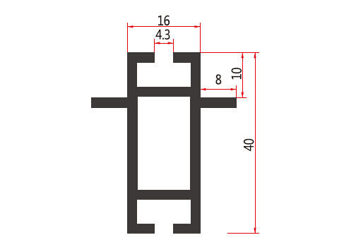 Z420 40x16MM Beam Extrusion,Aluminum 2 way system,Aluminum equipmen suit for tension lock