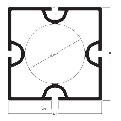 M1010 60*60MM Maxima System, square profile for custom exhibition stand, exhibition equipment