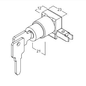 H Lock, Special Lock for Aluminum Showcases Sliding Door, Metal Lock