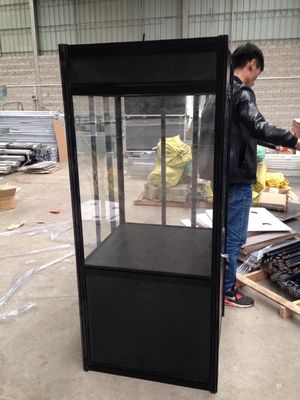 1000mm(W) Glass Display Cabinet with storage, Aluminum Double Door Glass Display Cabinet with storage Top showcase