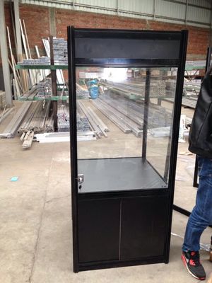 1000mm(W) Glass Display Cabinet with storage, Aluminum Double Door Glass Display Cabinet with storage Top showcase