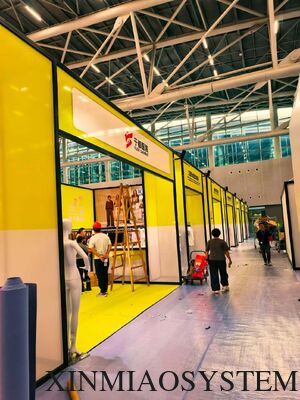 Xinmiao New 8-Slot SEG Fabric Square Aluminum Pillar 80mm Compatible With Octanorm & Maxima System Easy Quick Assembly Trade Show Exhibition Booth Modular Aluminum Profile