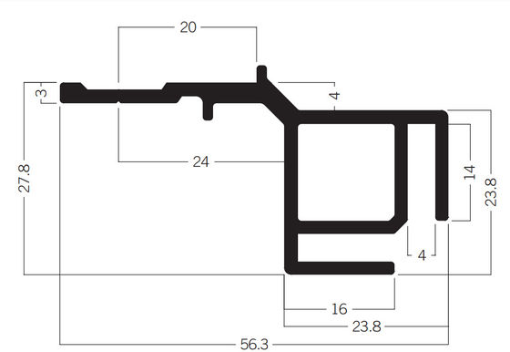 M1322 Adaption Profile of 40-80-100MM Maxima system,Tension fabric extrusion